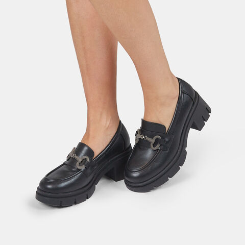 Mocasines de mujer Bata Red Label con tacón midi y estribo , Negro Mocasines de mujer Bata Red Label con tacón midi y estribo , Negro